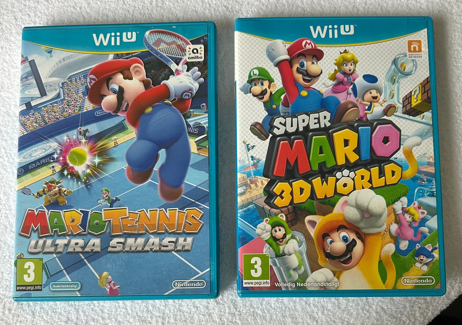 2 Nintendo Wii U spellen Mario 3D World + Mario Tennis, Online, Gebruikt, Ophalen of Verzenden, Sport