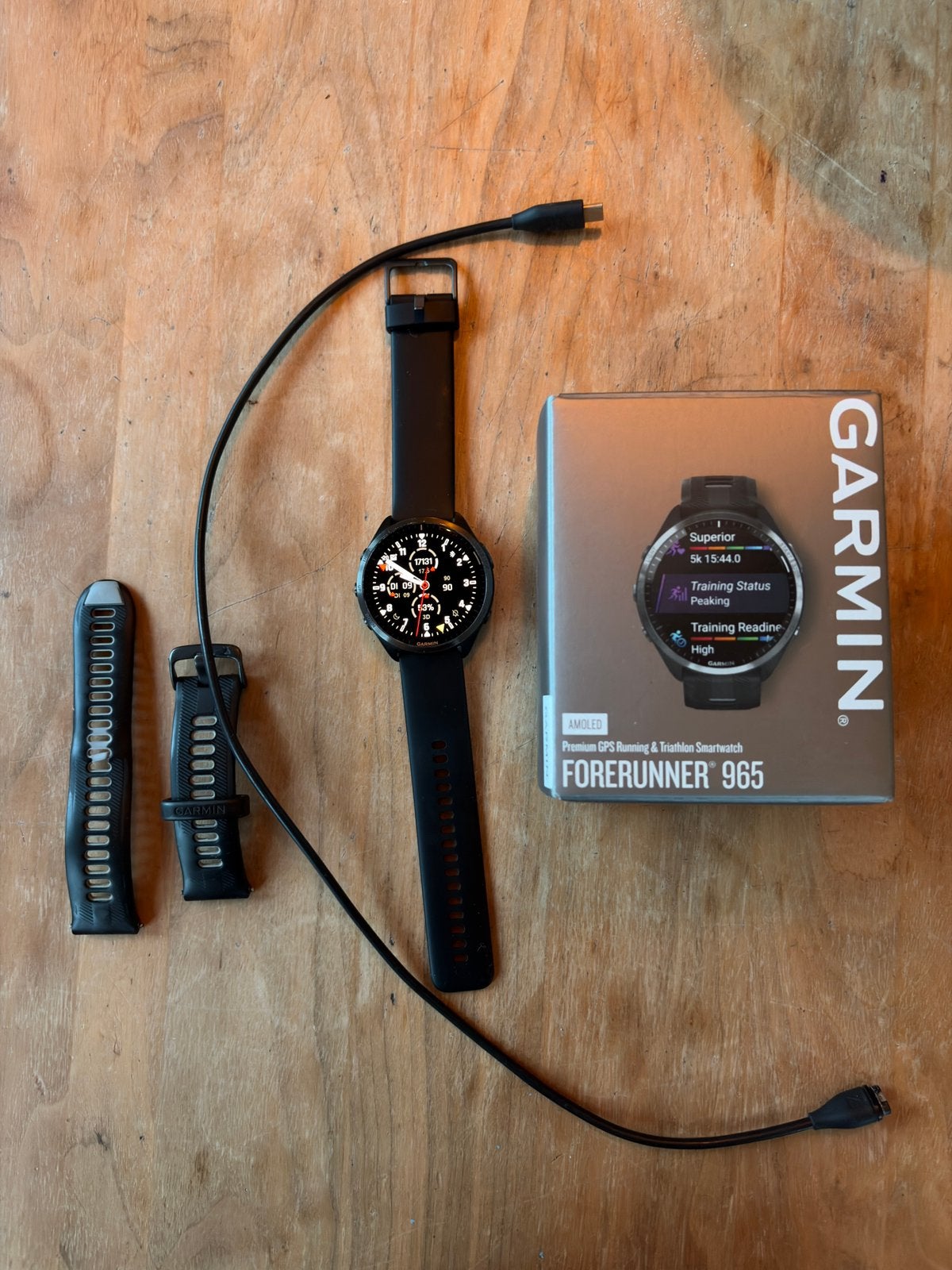 Garmin forerunner 965, Sieraden, Tassen en Uiterlijk, Sporthorloges, Ophalen of Verzenden, GPS, Zwart, Android