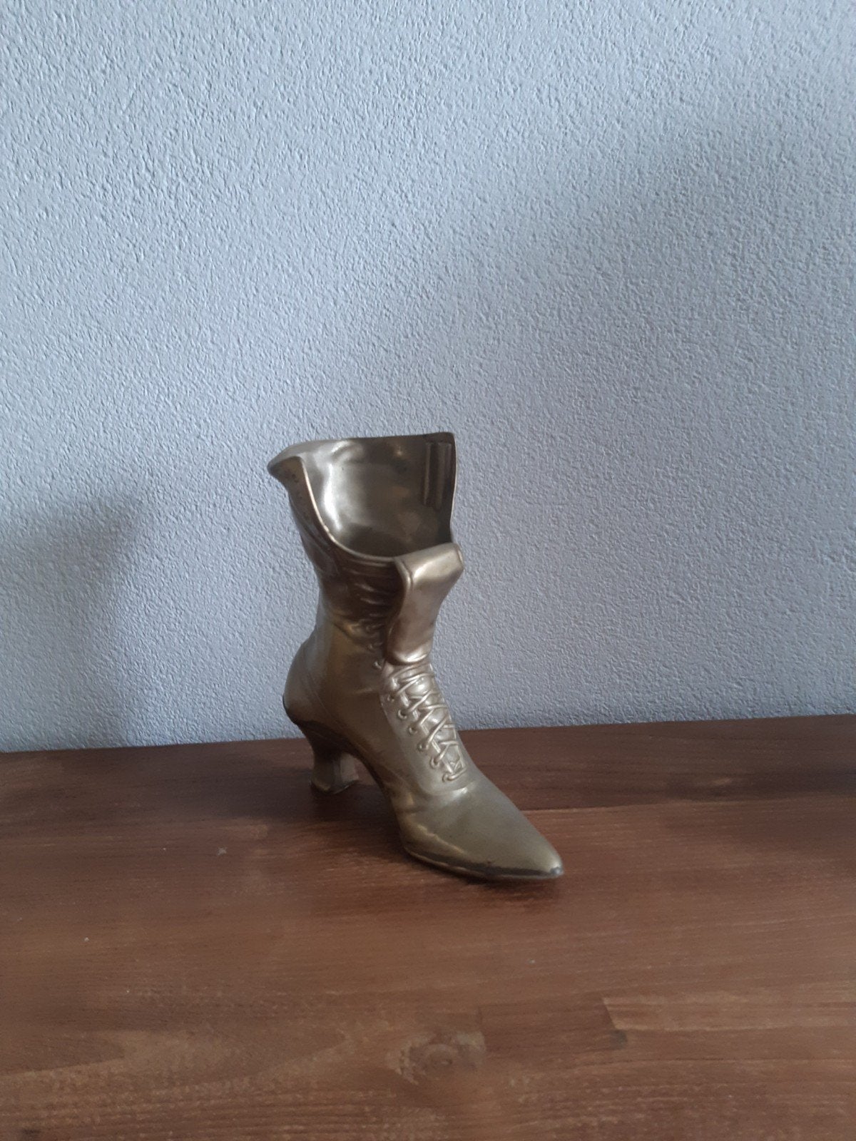 Vintage bronzen laars vaas/decoratie, Ophalen of Verzenden