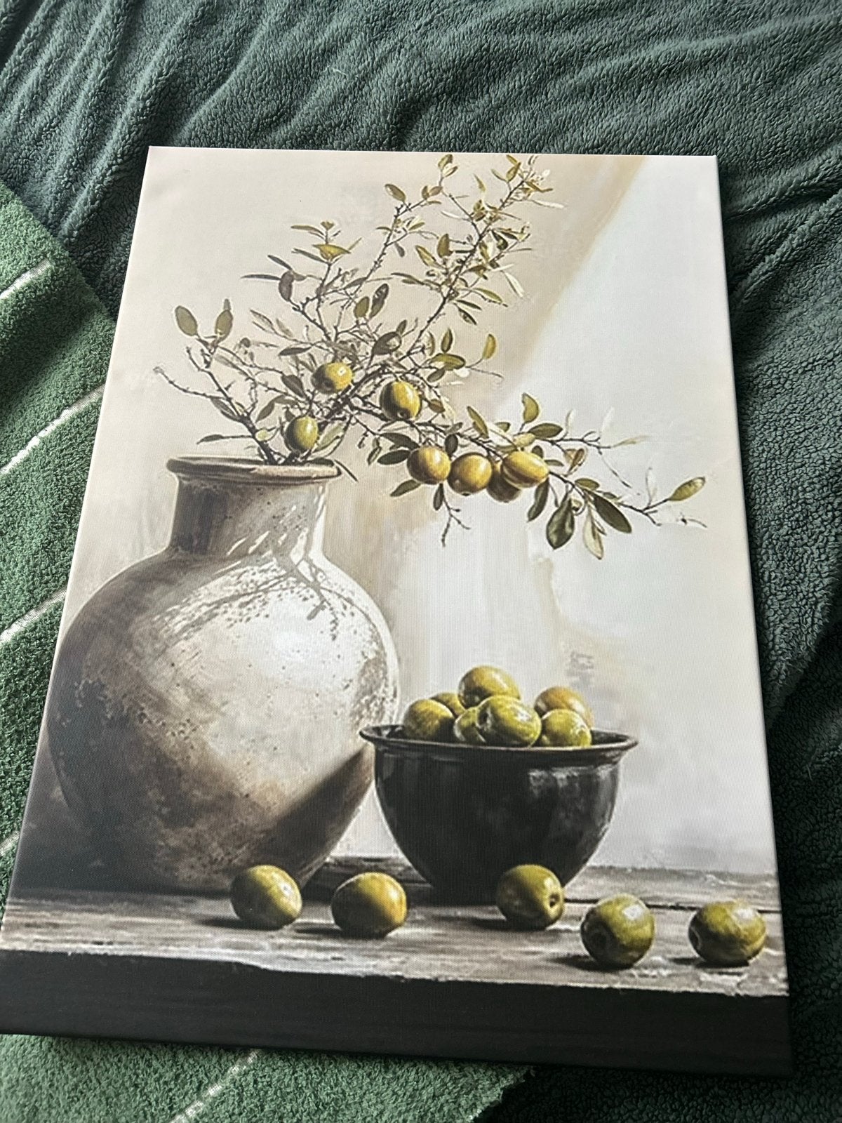 Canvas schilderij met olijven - 50x70cm, Ophalen, 50 – 75, 50 tot 75 cm, Print
