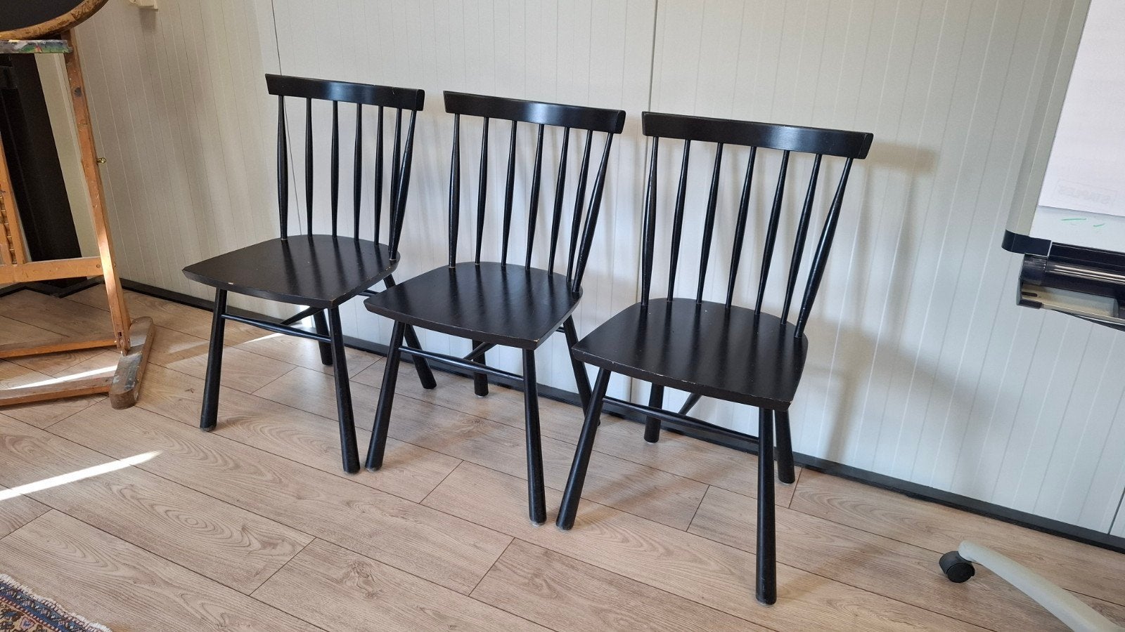 6 houten stoelen vintage, Ophalen, Gebruikt, Zwart
