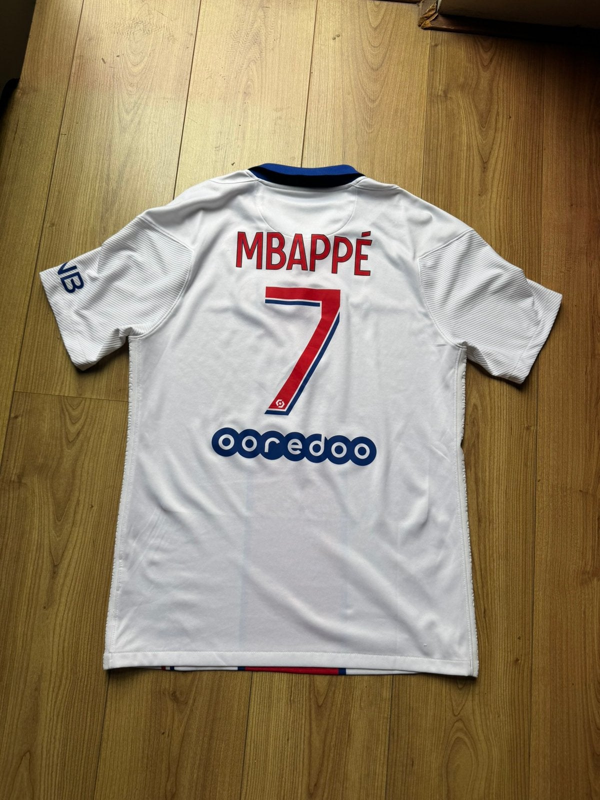 Origineel voetbalshirt Paris Saint-Germain PSG Mbappe #7, Ophalen of Verzenden, Zo goed als nieuw, Blauw