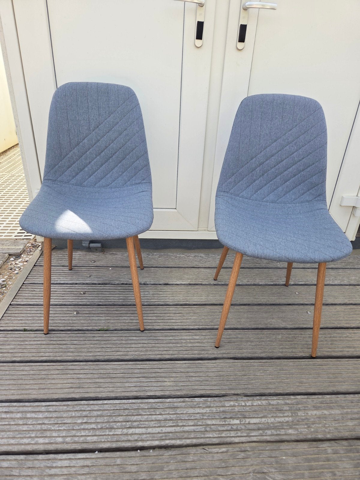 2 eetkamerstoelen in jeansblauw, Ophalen, Twee, Blauw, Nieuw