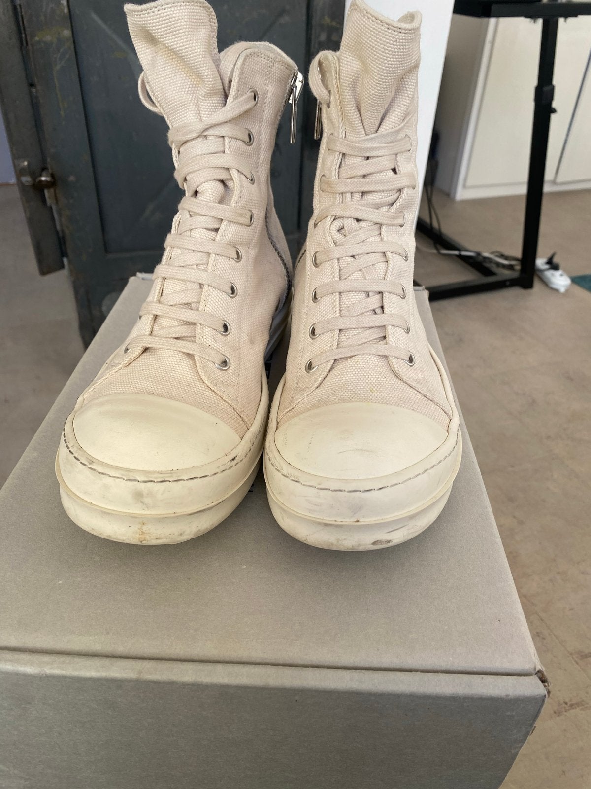 Rick Owens DRKSHDW Ramones Sneakers - Maat 40, Kleding | Dames, Verzenden, Beige, Sneakers of Gympen, Zo goed als nieuw