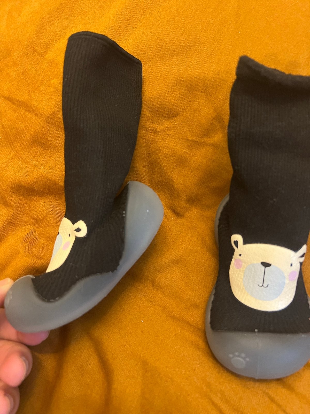 Antislip babyslofjes met beerprint, Kinderen en Baby's, Ophalen of Verzenden, Nieuw, Jongetje of Meisje, Slofjes