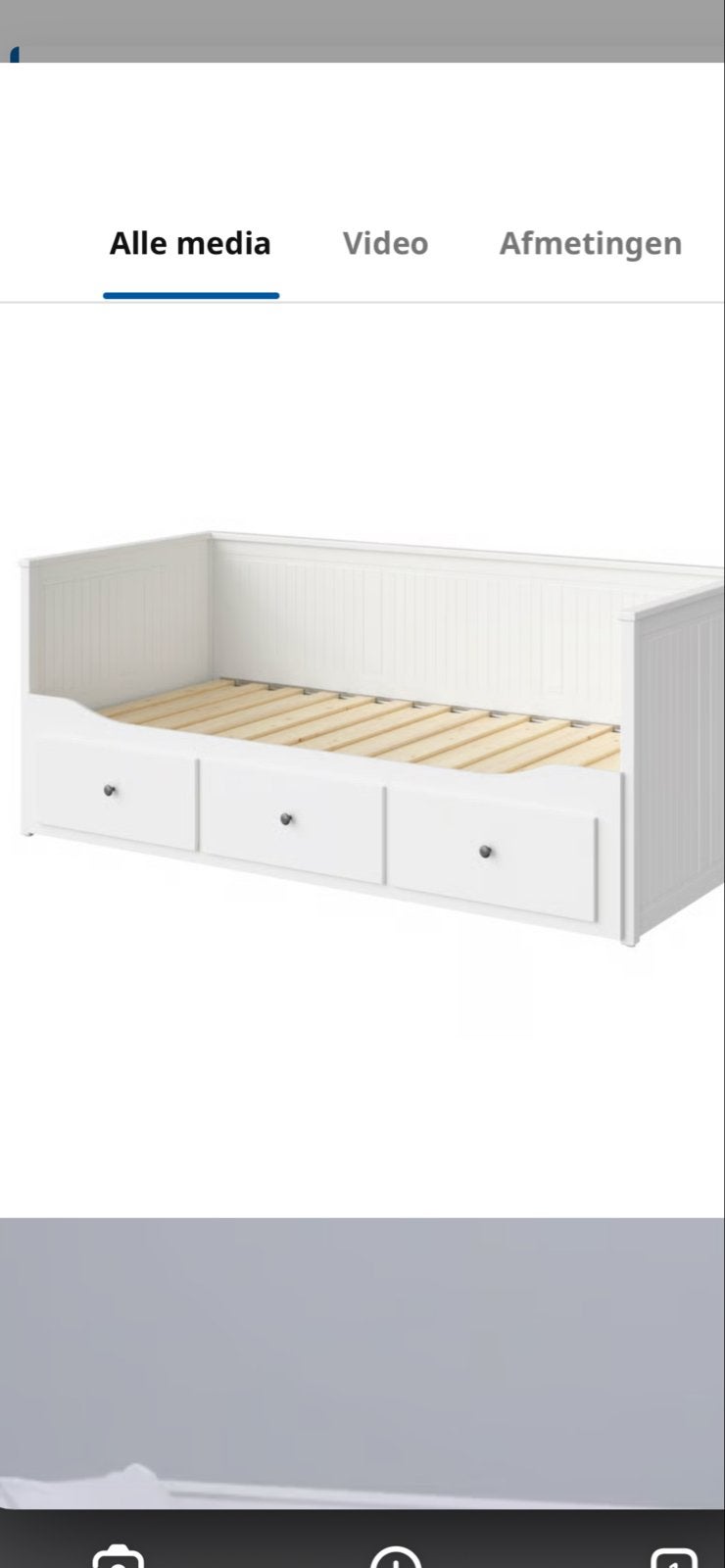 IKEA Hemnes Bedbank met 3 lades - Wit, Ophalen, Gebruikt, Eenpersoons, Wit