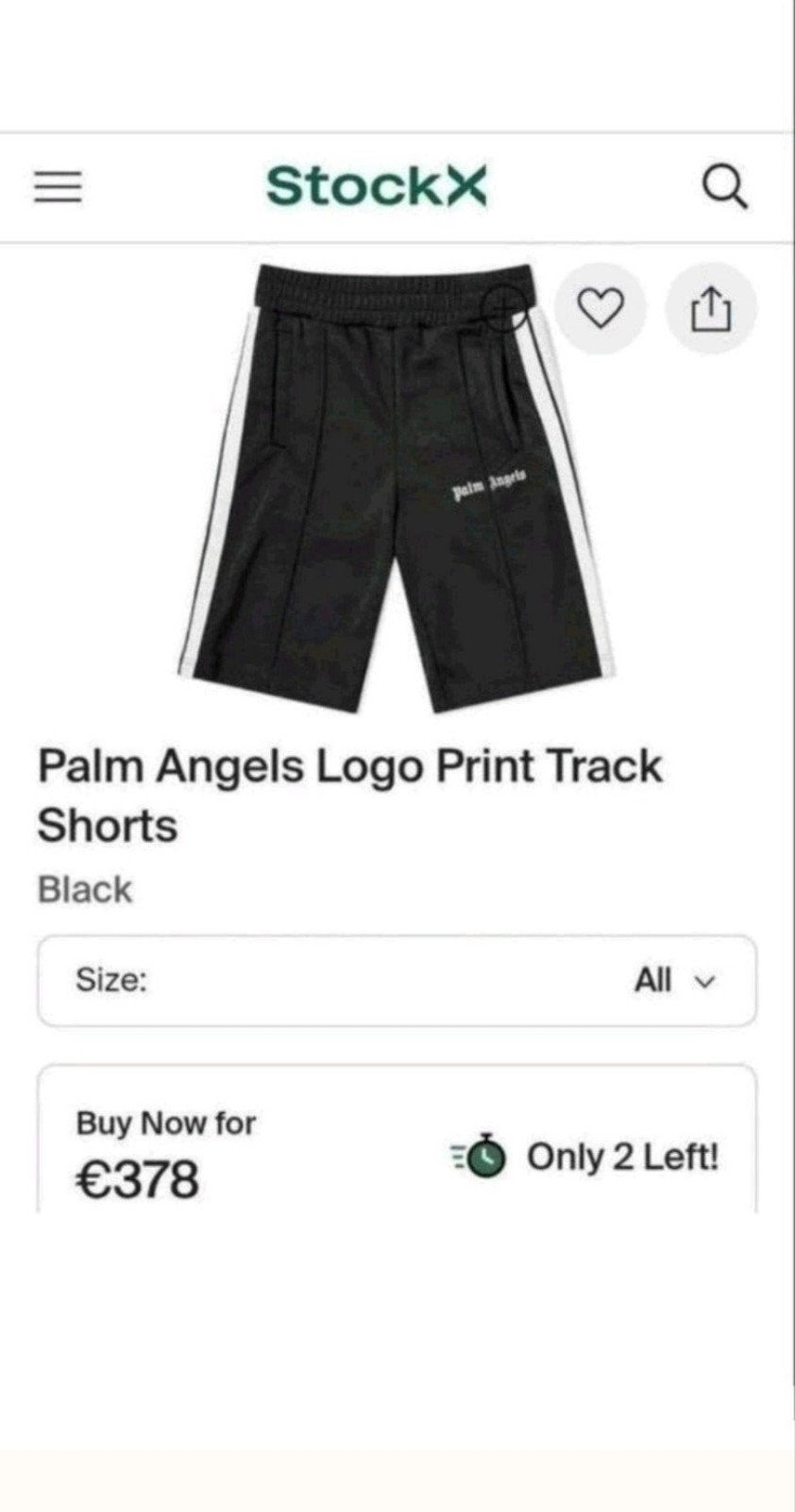 Nieuw Palm Angels short, Kort, Zwart, Maat 42/44 (L), Nieuw