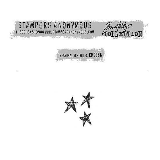 SA Tim Holtz Cling Stamp Seasonal Scribble #386/02, Verzenden, Nieuw, EZ-mounted stempel