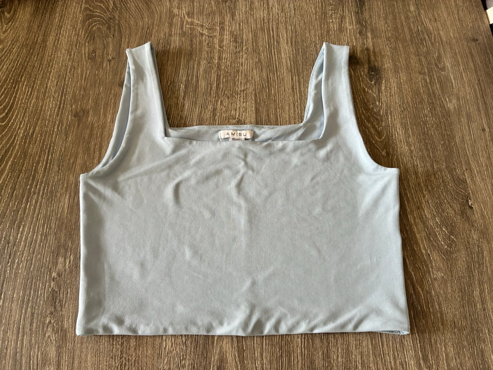 AMISU Lichtblauwe Crop Top Maat L, Blauw, Maat 46/48 (XL) of groter, Ophalen of Verzenden, Zo goed als nieuw