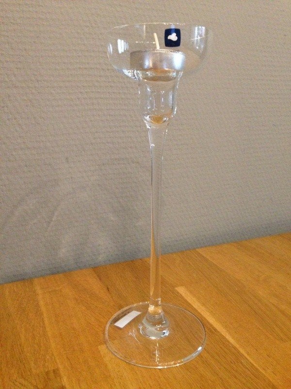 kaars leonardo kandelaar glas 24 cm per stuk, Huis en Inrichting, Woonaccessoires | Kandelaars en Kaarsen, Ophalen of Verzenden