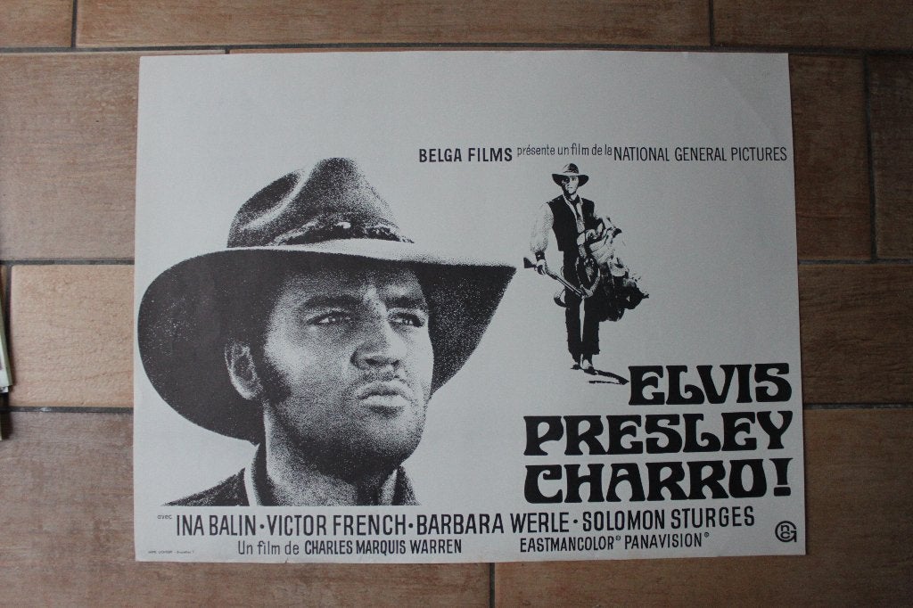 filmaffiche Elvis Presley Charro 1969 filmposter, Verzamelen, Rechthoekig Liggend, Ophalen of Verzenden, Zo goed als nieuw, A1 t/m A3