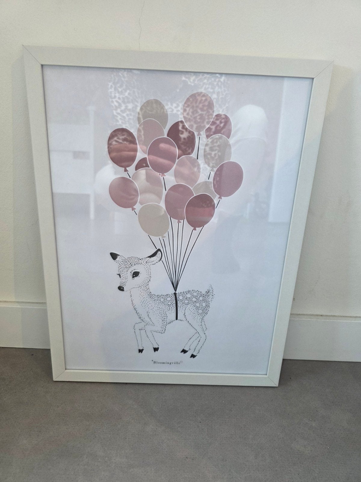 Bloomingville Hertje met Ballonnen Poster, Ophalen, 50 – 75, Zo goed als nieuw, Foto of Poster
