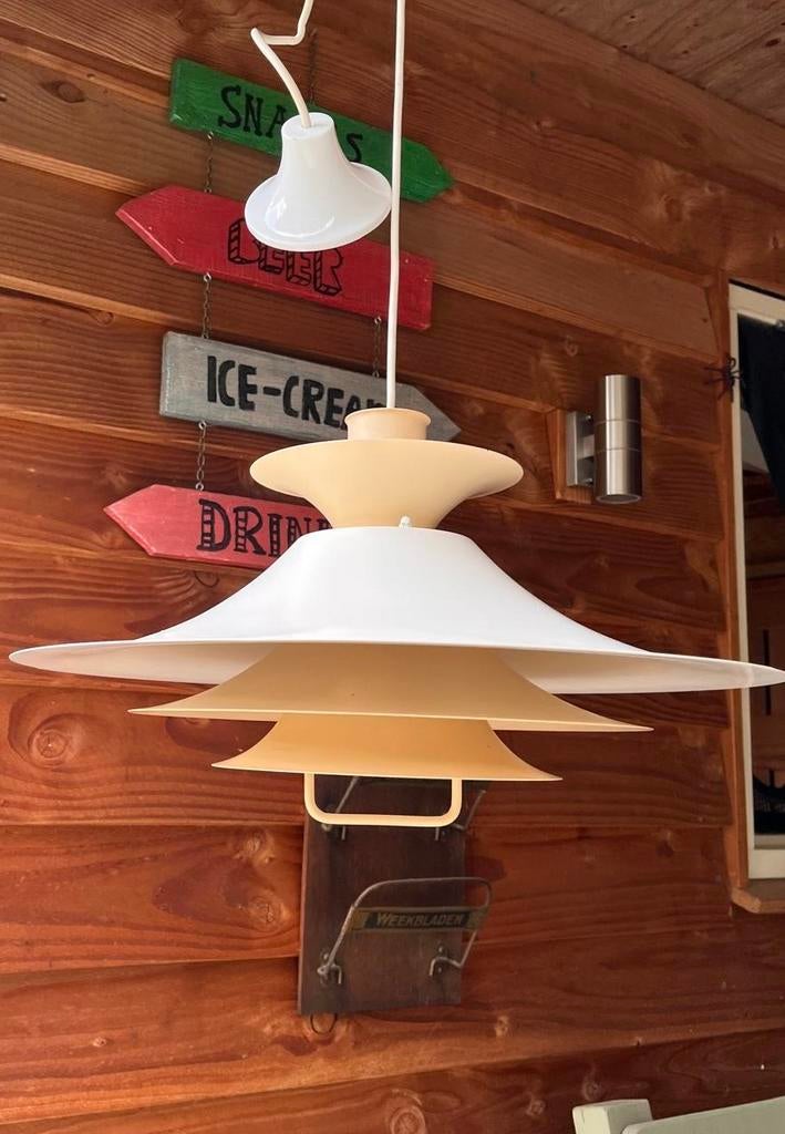 Prachtige Deense vintage  lyfa hanglamp model 4209, Ophalen, Gebruikt, Metaal