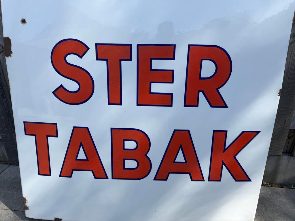 Ster Tabak emaille reclamebord, Ophalen, Reclamebord, Gebruikt, I