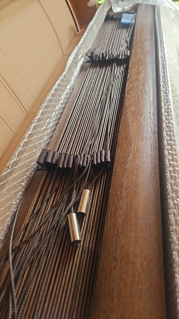 Nieuw! walnoot houten jaloezie + band 151cm b x 132cm h, Ophalen, Jaloezie, Overige merken, Hout