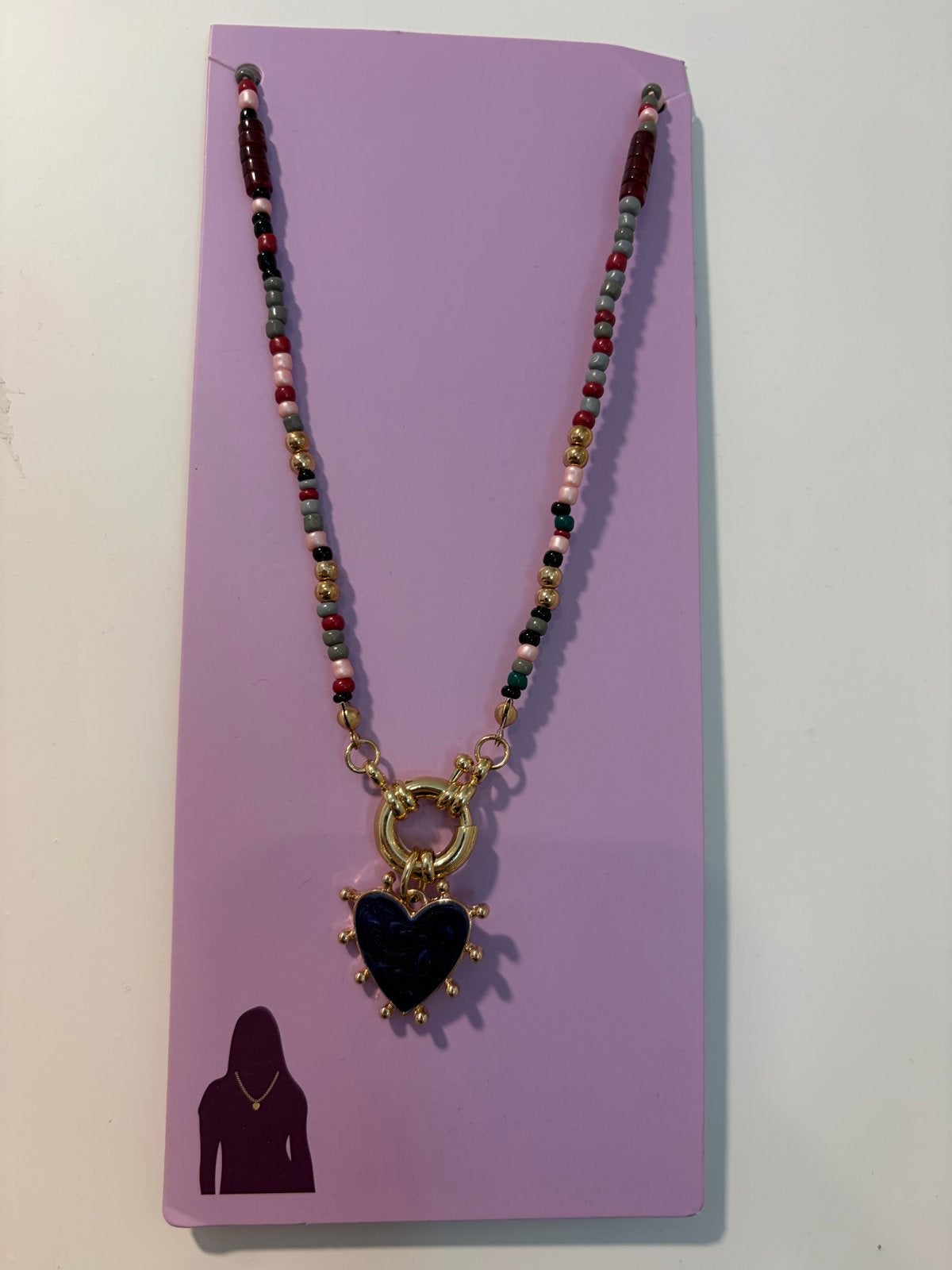 Lucardi ketting met hartvormige hanger, Overige kleuren, Verzenden, Nieuw, Overige materialen