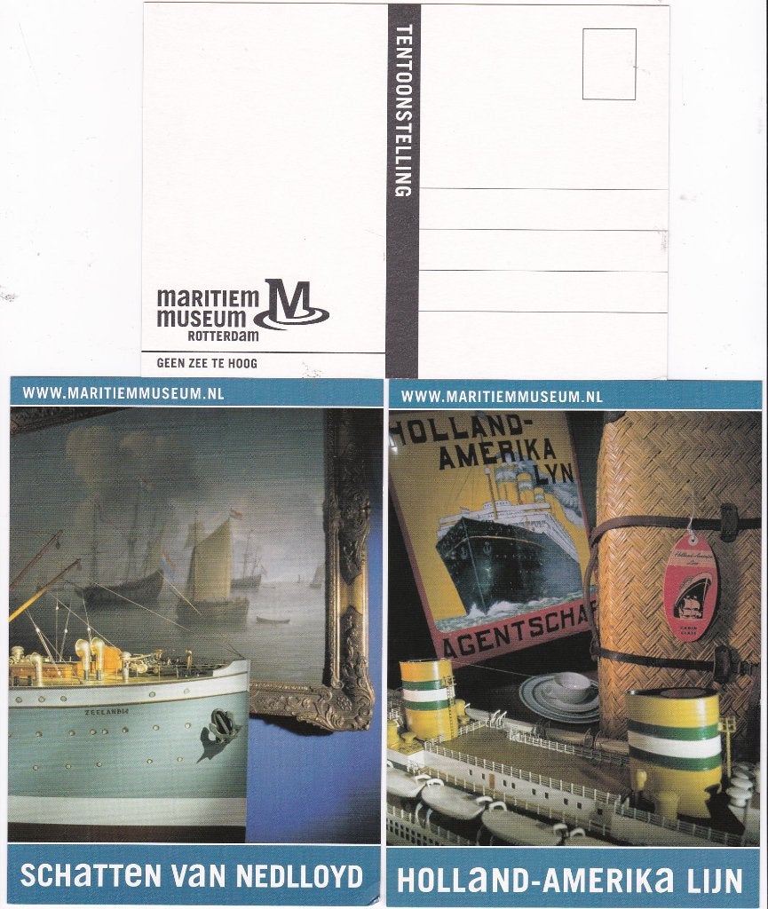 Schatten van Holland Amerika Lijn Maritiem museum Rotterd., Verzamelen, Ophalen, Nieuw, Motorboot, Kaart, Foto of Prent