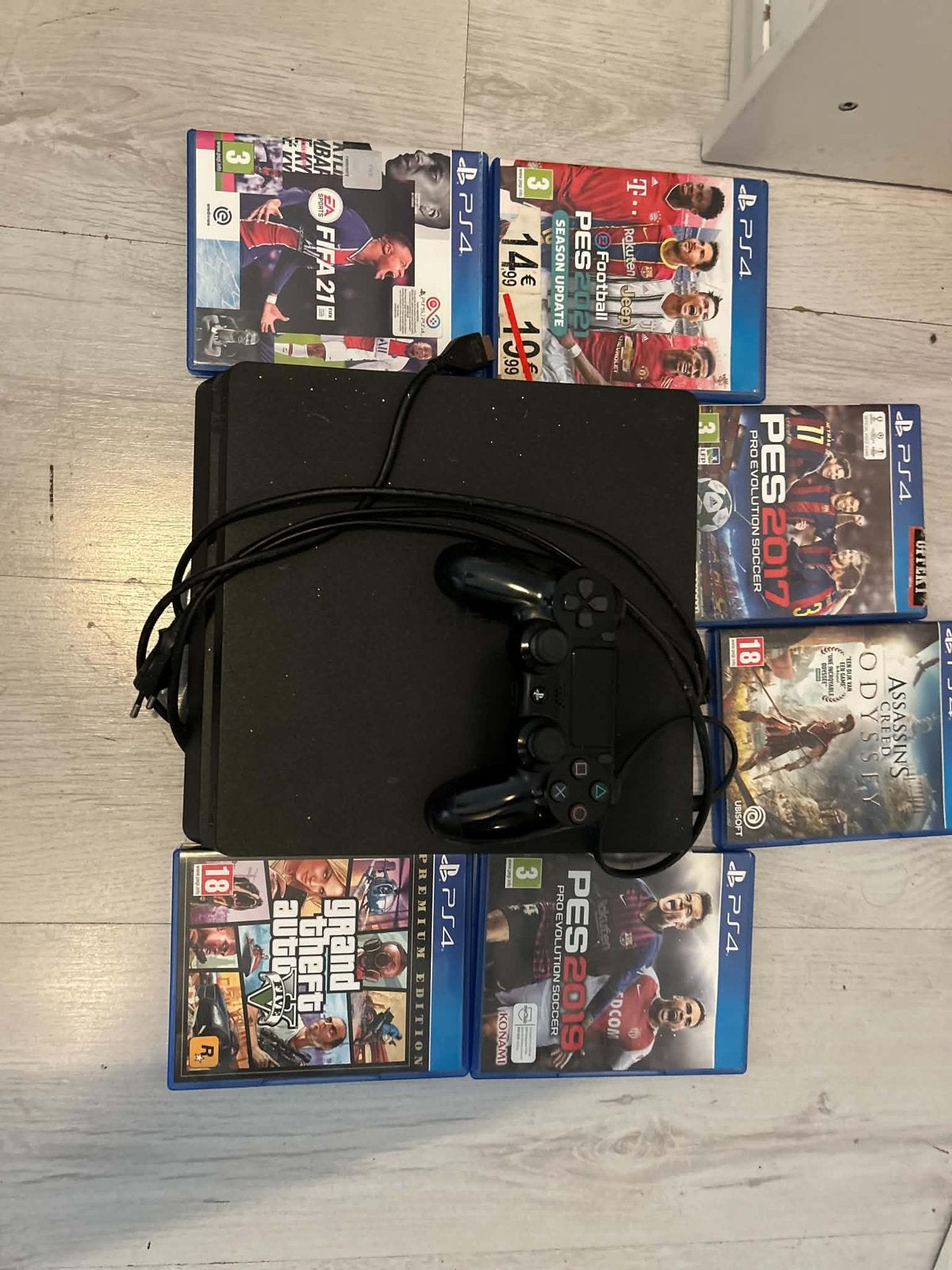 Ps4 slim 1TB met 6 disc gamen, Spelcomputers en Games, Ophalen, Gebruikt, 1 TB, Met 1 controller