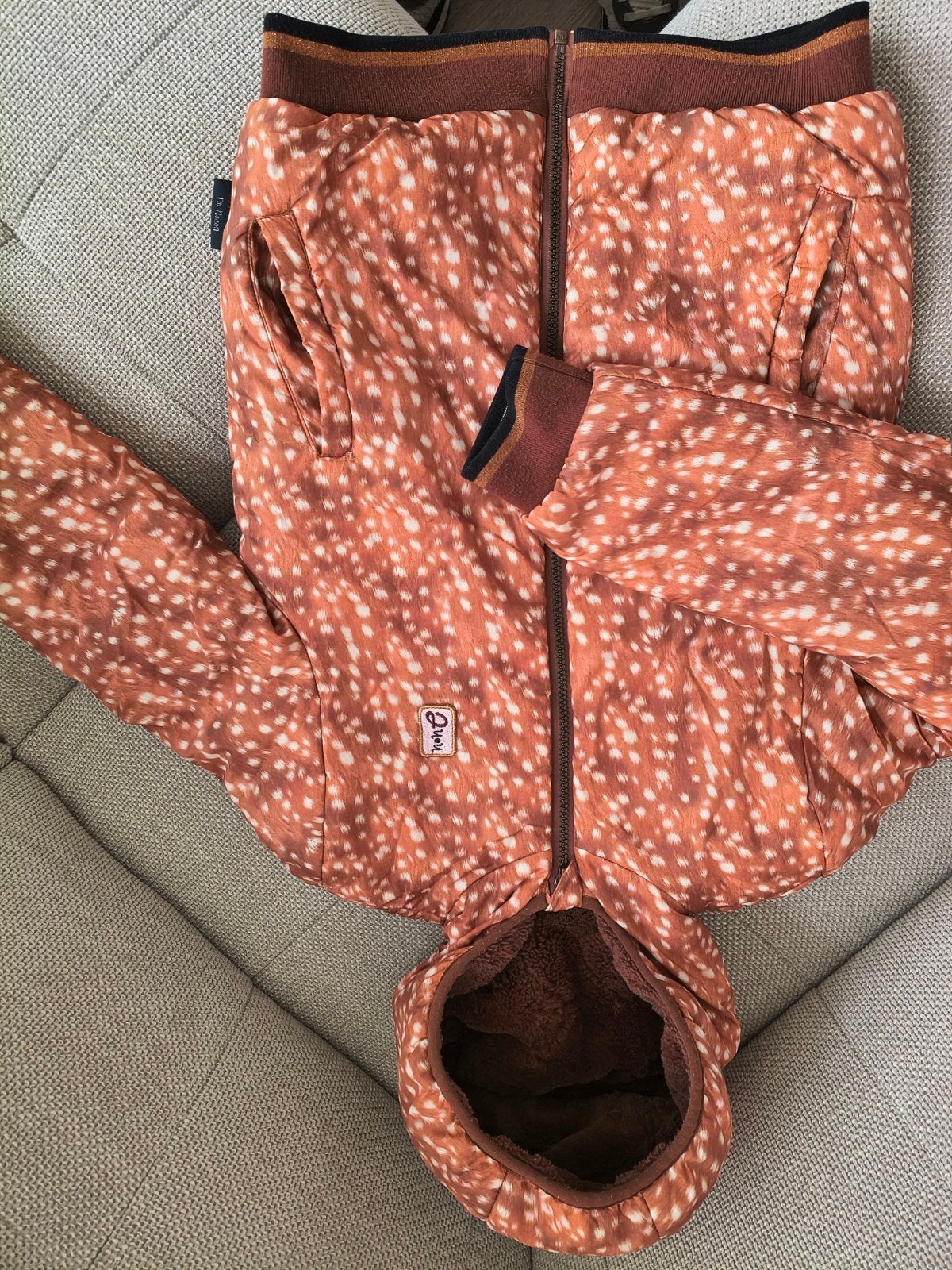 winterjas NONO oranje/bruin meisjes maat 146 dubbelzijdig te, Verzenden, Zo goed als nieuw, Meisje, Jas