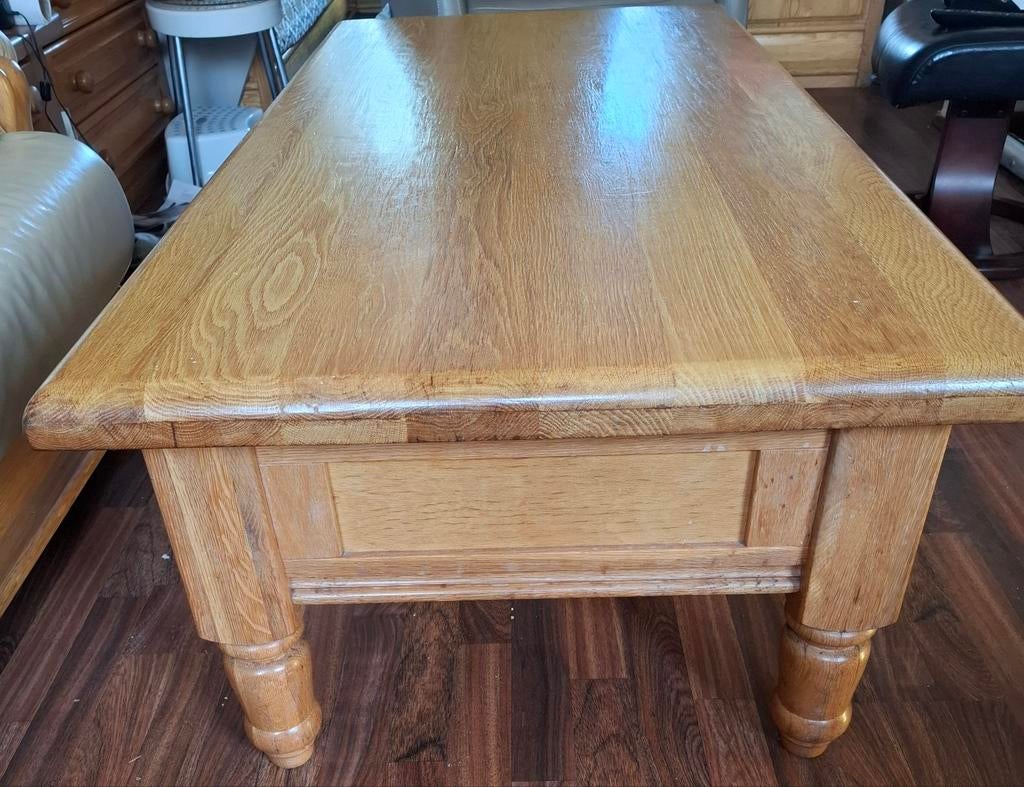 Eiken salon  tafel met laden., Antiek en Kunst, Antiek | Meubels | Kasten, Ophalen