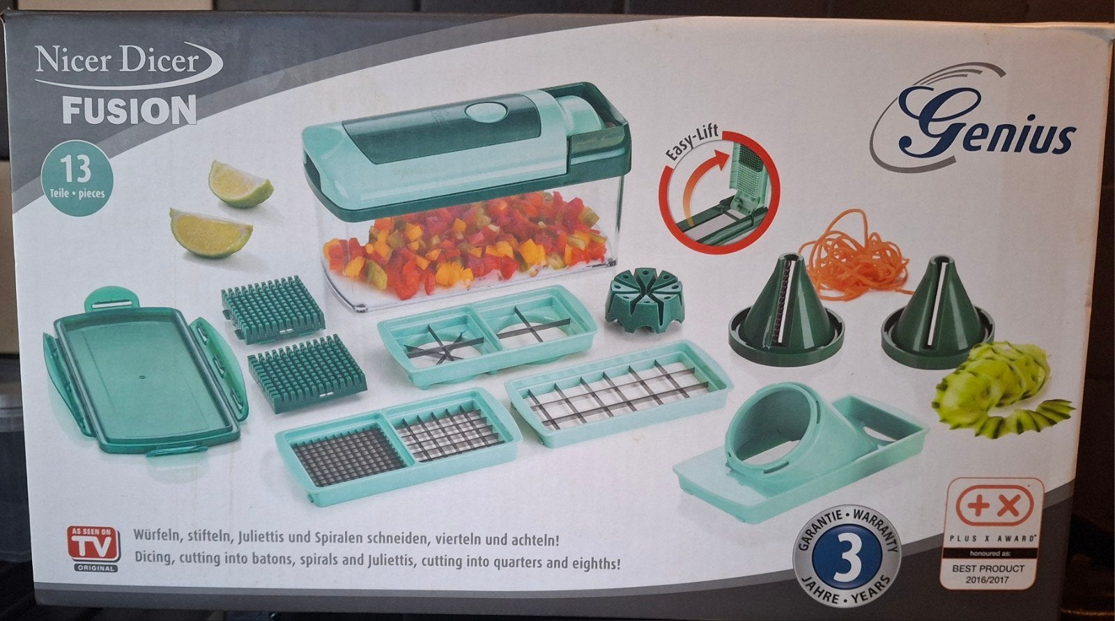 Nicer Dicer Fusion Genius - Nieuw in doos, Ophalen, Overige typen, Kunststof, Zo goed als nieuw