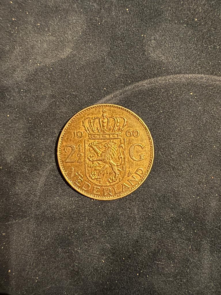 2,5 gulden zilver 1960., Ophalen of Verzenden, Koningin Juliana, 2½ gulden, Zilver