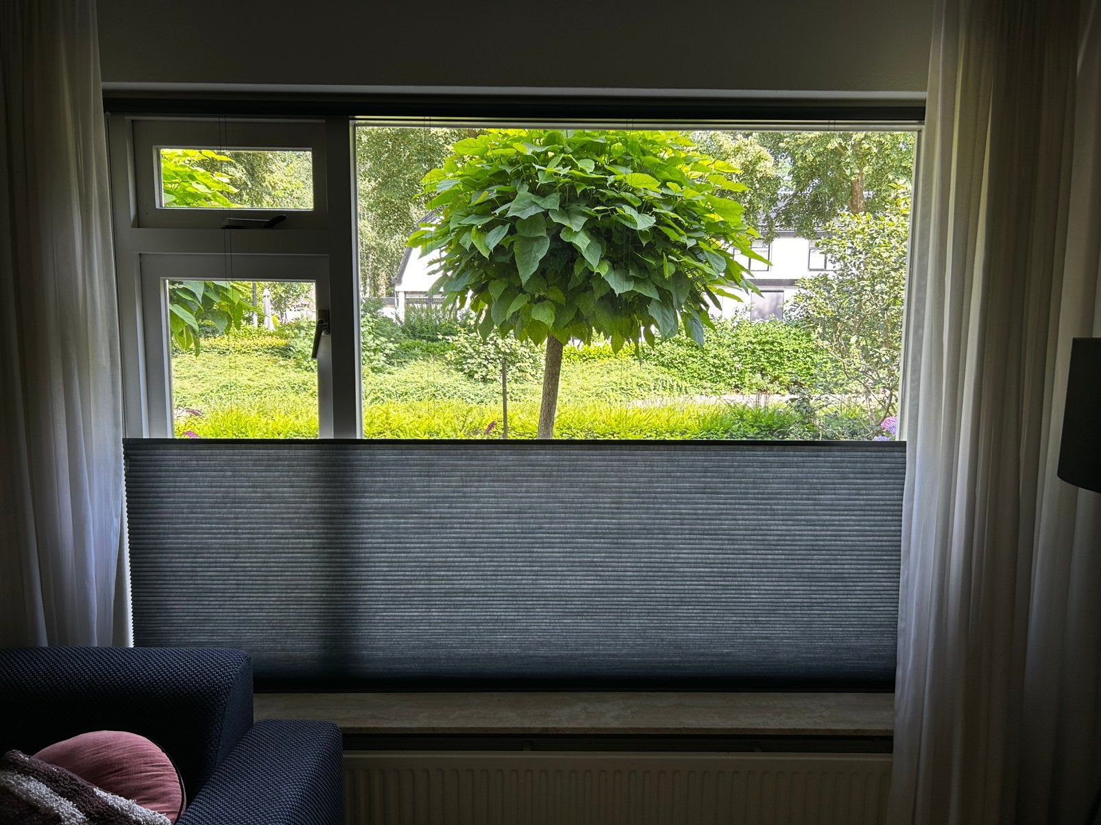 Duettes antraciet, Huis en Inrichting, Ophalen, Zo goed als nieuw, Grijs, 150 tot 200 cm
