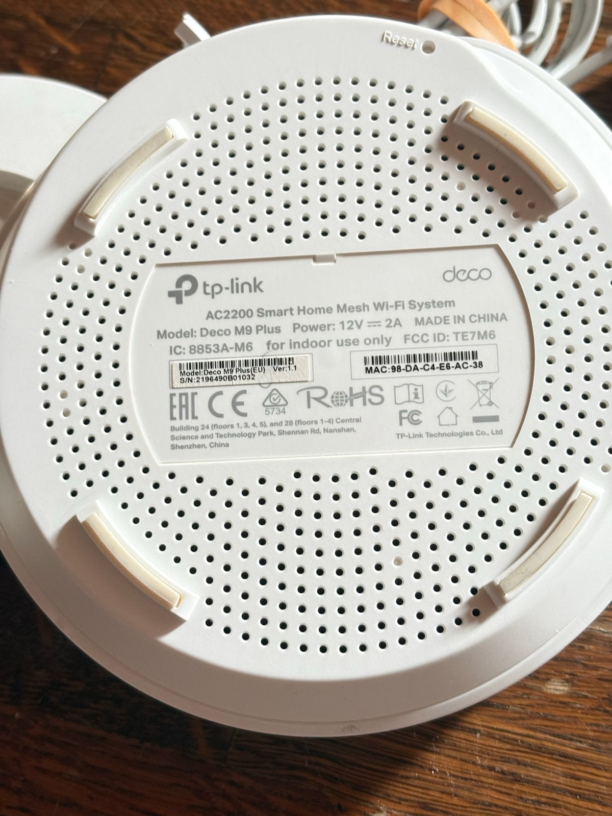 TP-Link Deco M9 Plus AC2200 Smart Home Mesh Wi-Fi Systeem, Ophalen of Verzenden, Zo goed als nieuw, Router