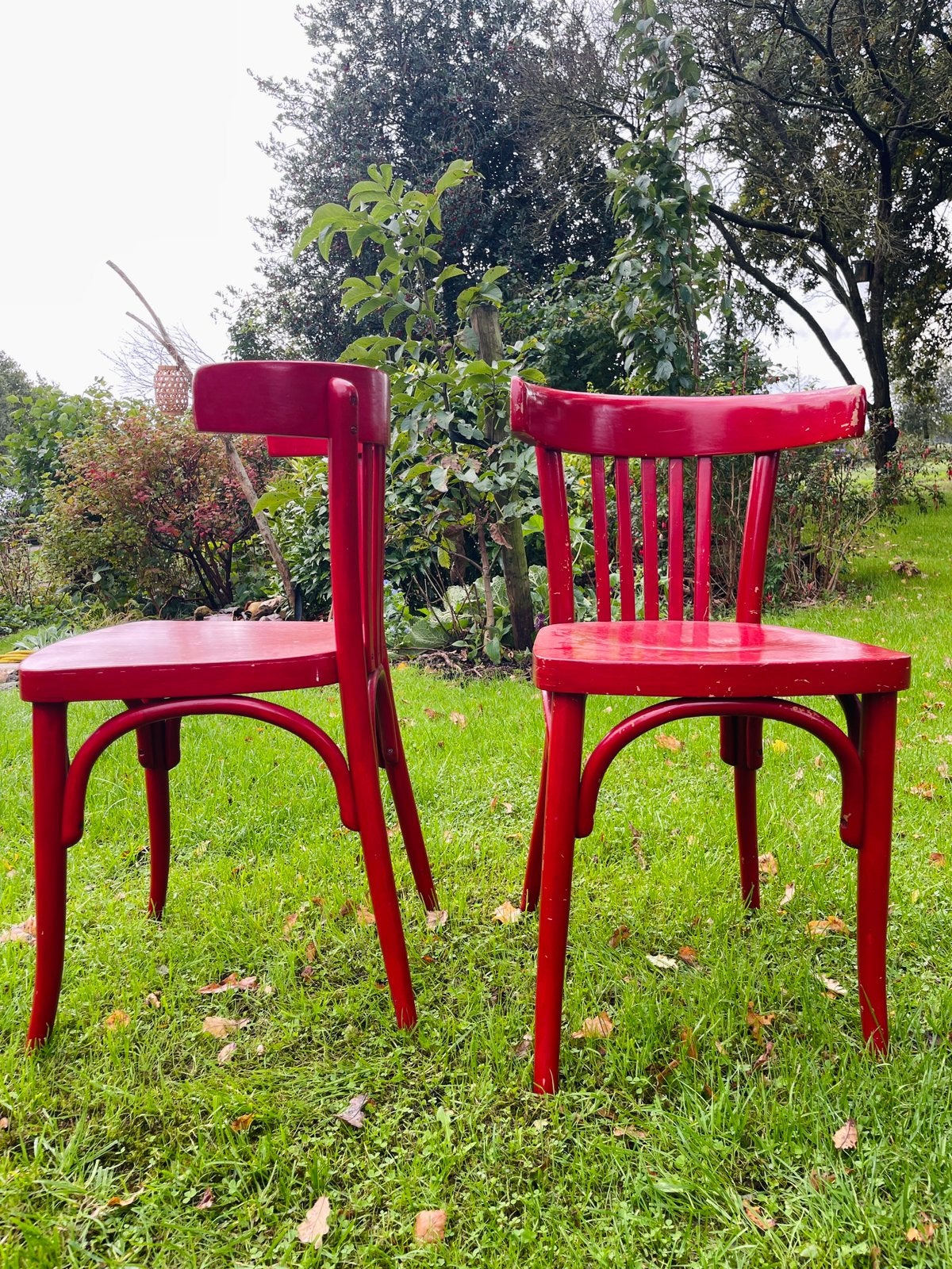 Twee rode Cafestoelen, Ophalen, Gebruikt, Twee, Rood
