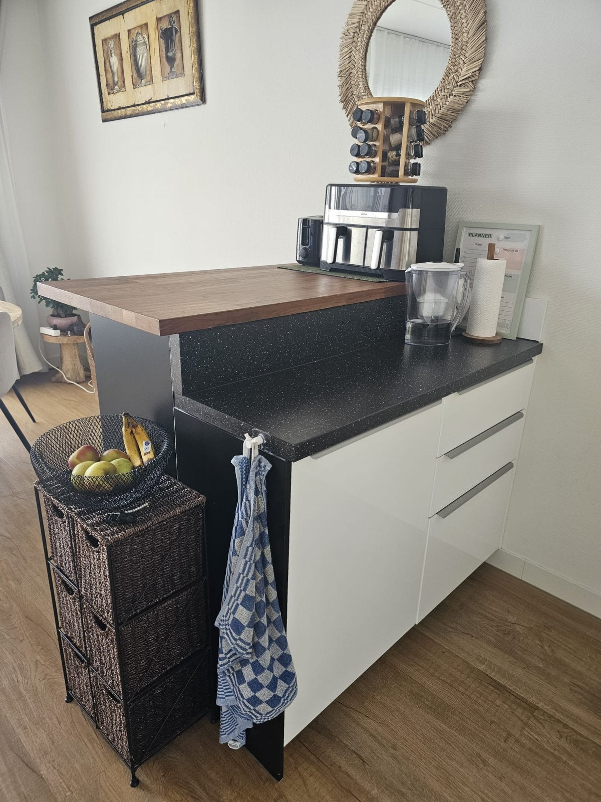 Keukenblok / kookeiland met bar – extra werk- en zitruimte, Ophalen, Zo goed als nieuw, 50 tot 75 cm, Minder dan 100 cm