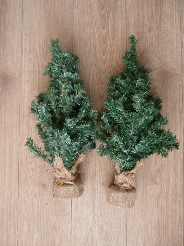 2 leuke KLEINE kerstboompjes, Diversen, Kerst, Ophalen, Gebruikt