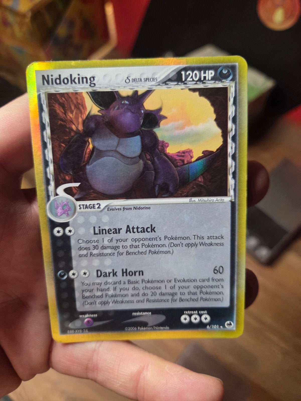 Nidoking Delta Species EX DragonFrontiers 2006, Ophalen of Verzenden, Zo goed als nieuw, Losse kaart, Foil
