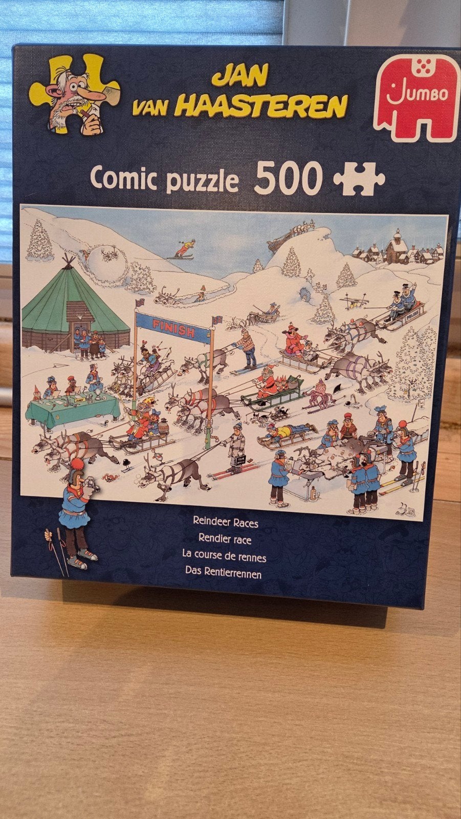 Jan van Haasteren puzzel 500 stukjes - Reindeer Races, Ophalen, Minder dan 500 stukjes, Zo goed als nieuw, Legpuzzel