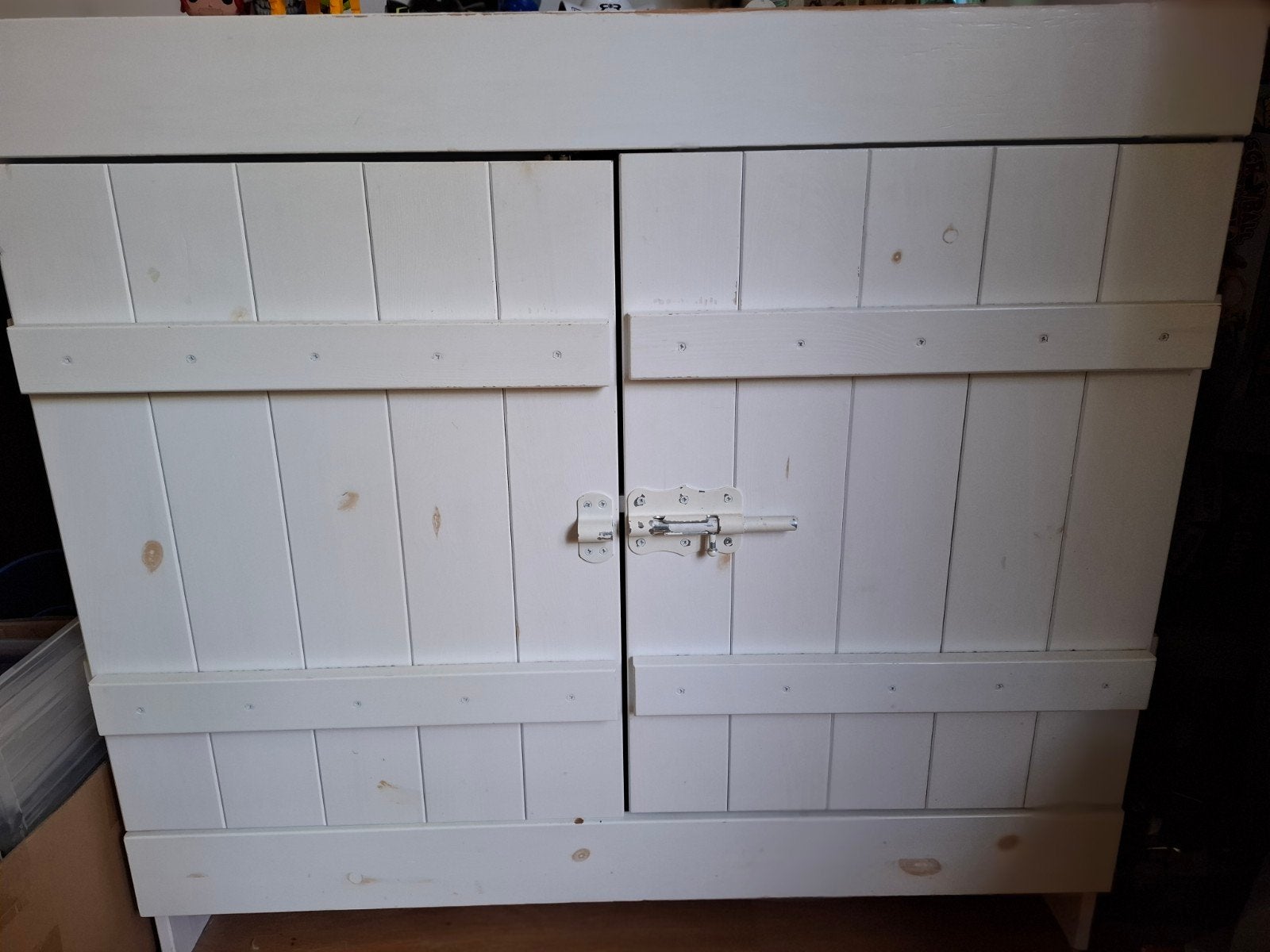 Robuuste commode in steigerhout look, Ophalen, Gebruikt, 50 tot 70 cm, 75 tot 100 cm