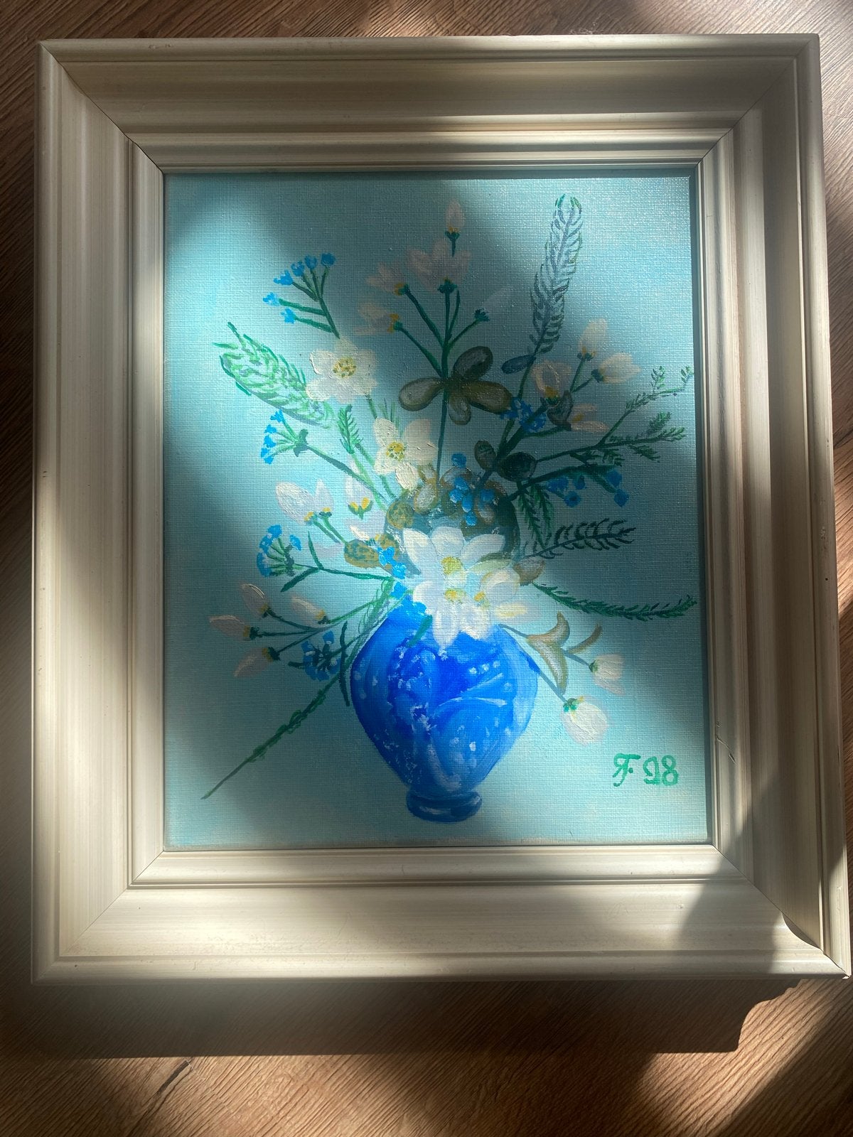 bloemenvaas schilderij, Ophalen