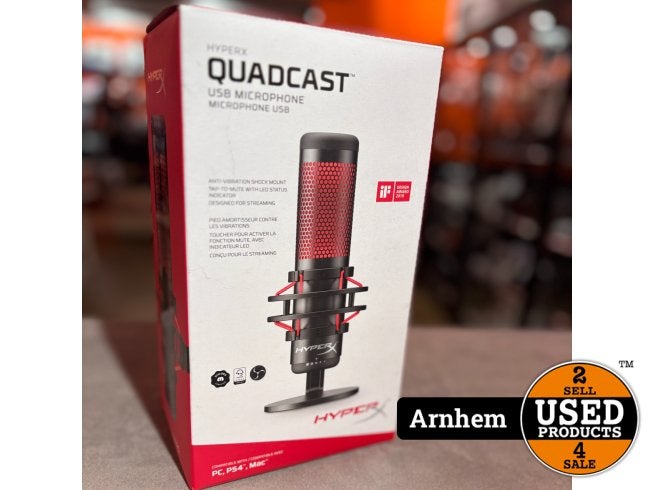 HyperX QuadCast USB Microphone rood | In doos, Flex Ltd., Zo goed als nieuw, https://flex.com/contact-us, Nobelstraat 10, 5807 GA Oostrum LB, Limburg, Nederland