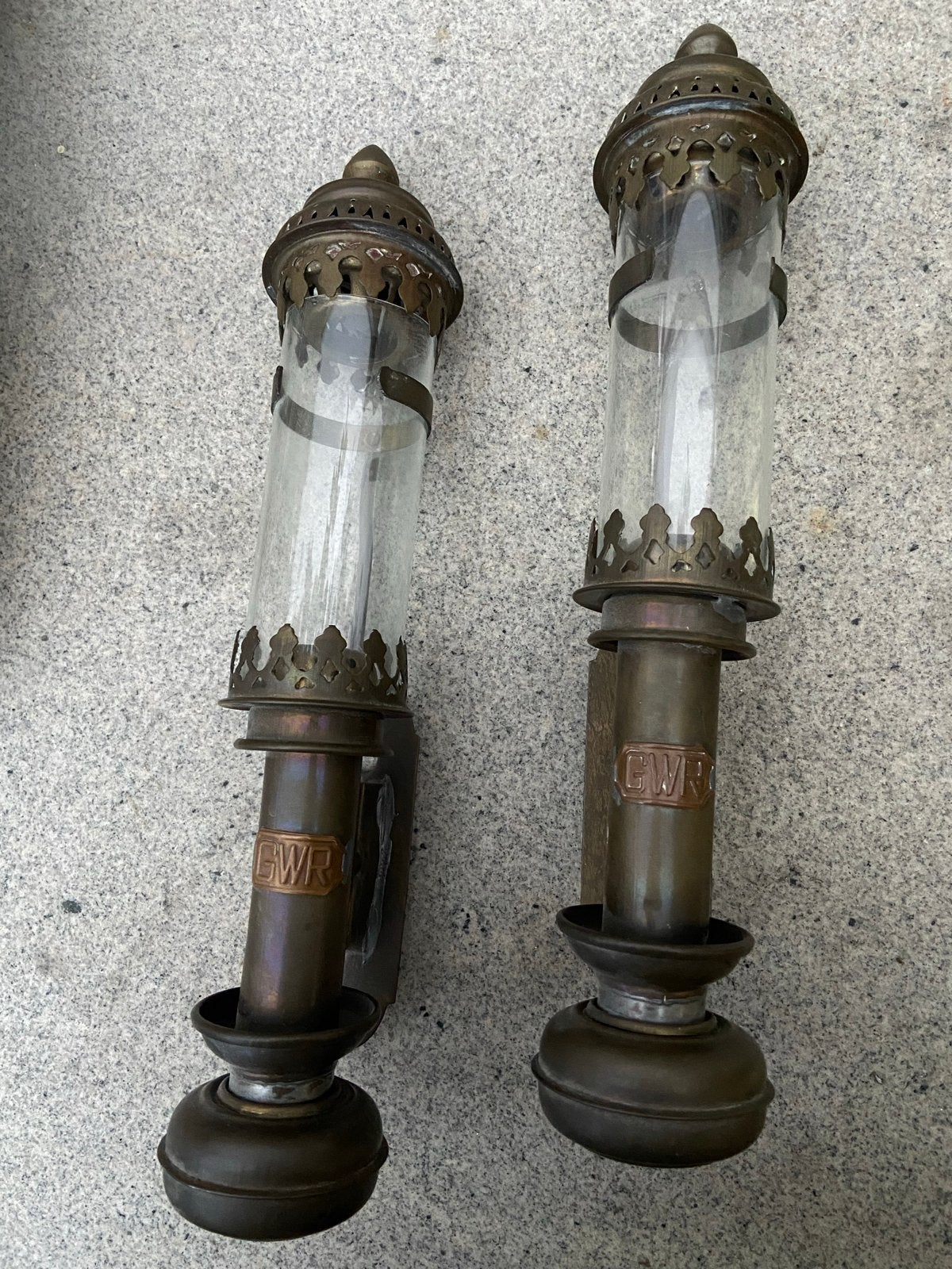 Antieke GWR messing olielampen (set van 2), Ophalen