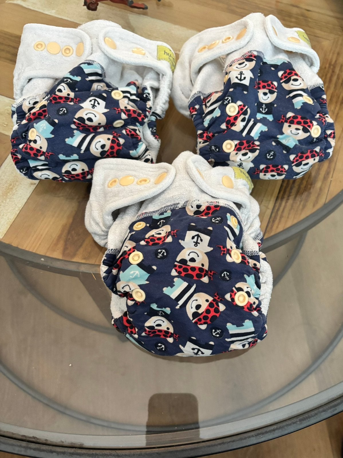 3 wasbare luiers huda one size, Ophalen of Verzenden, Gebruikt, Jongetje of Meisje