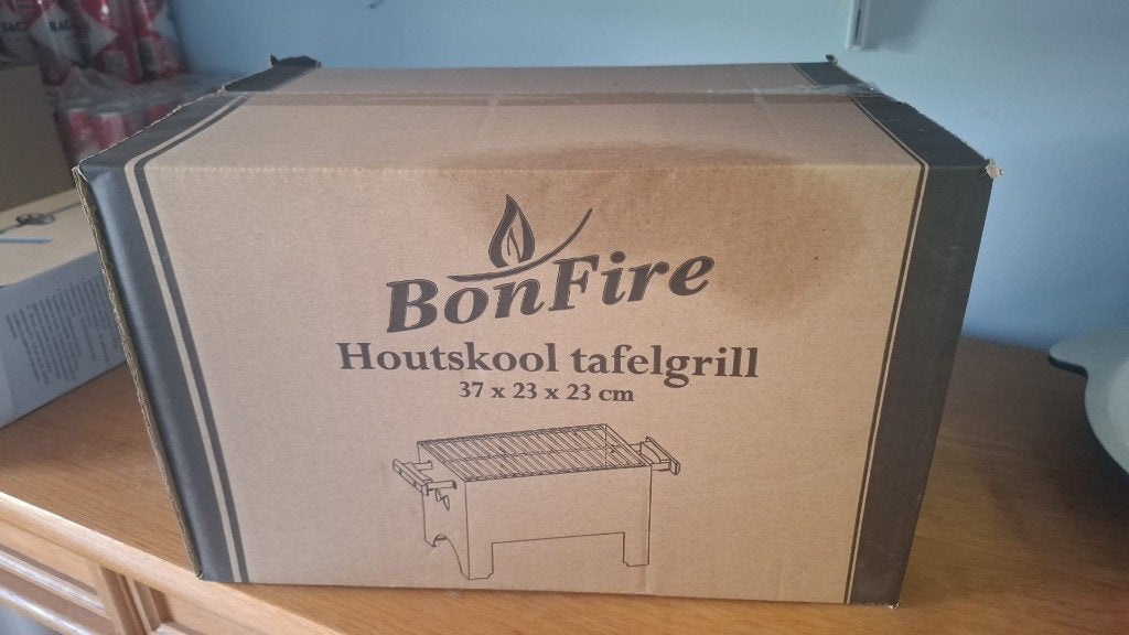 BonFire Houtskool tafelgrill 37x23x23 cm, Ophalen, Overige typen, Nieuw, Zwart