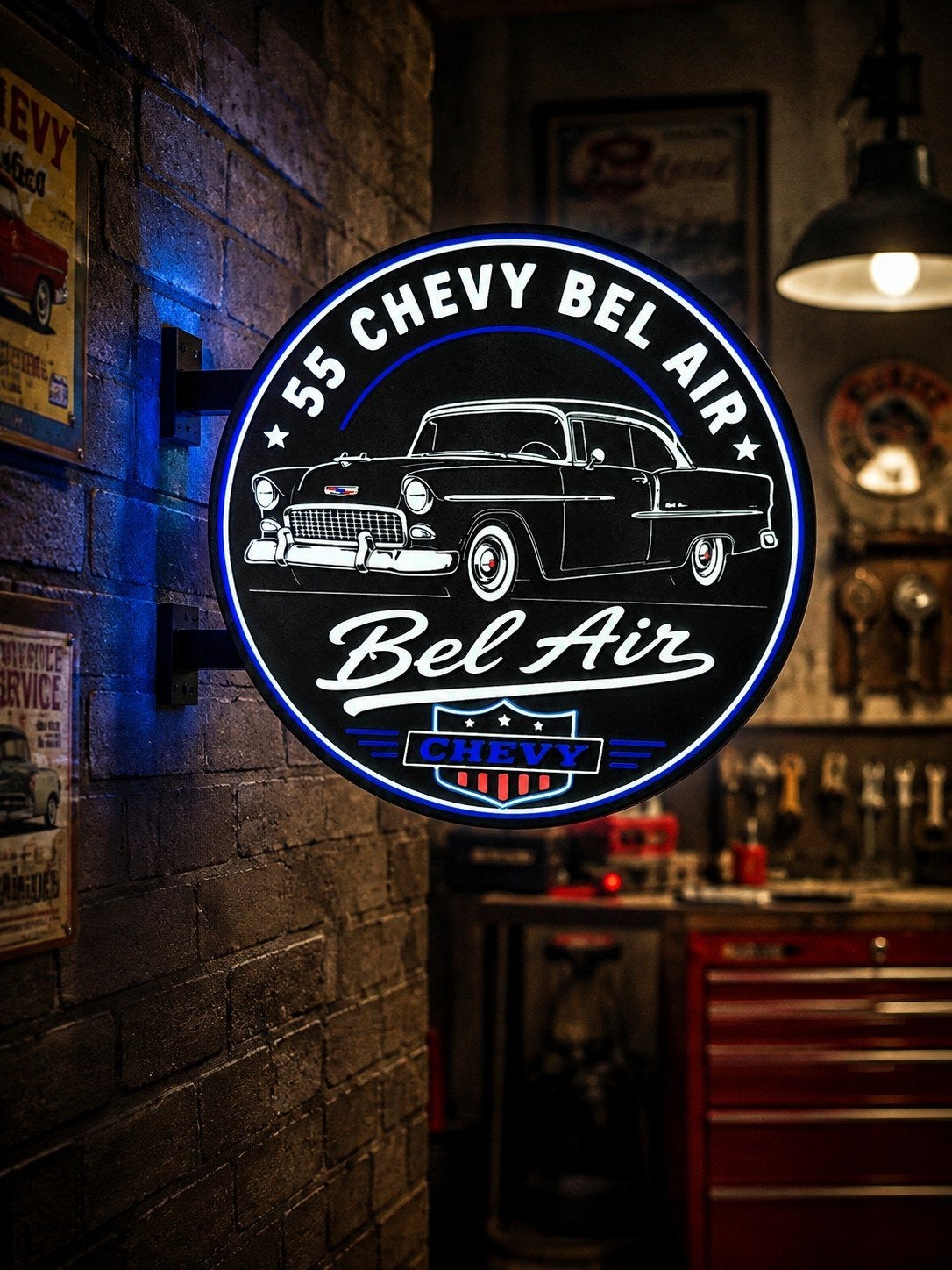 Chevy Bel Air Lichtbak - Dubbelzijdig - 35cm, Verzamelen, Ophalen of Verzenden, Nieuw