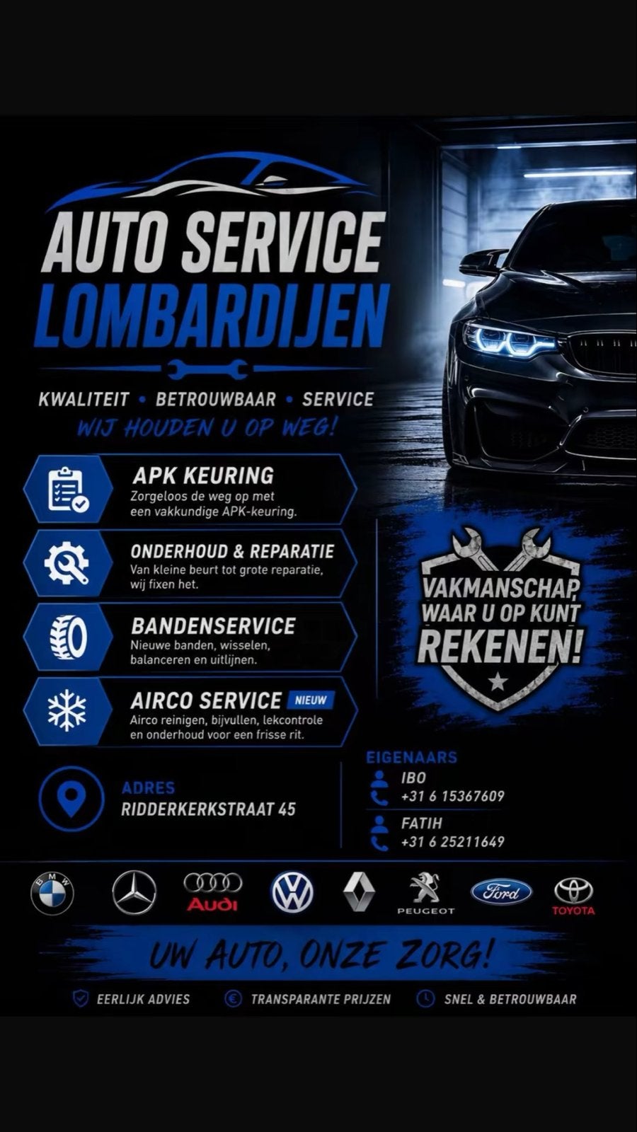 Autoservice Lombadijen AİRCO VULLEN, Diensten en Vakmensen, Auto en Motor | Monteurs en Garages