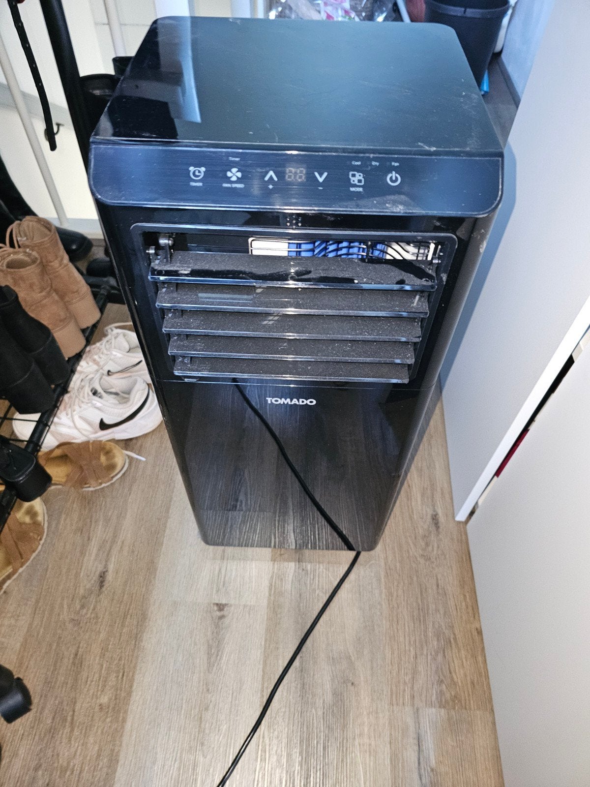 Tomado Mobiele Airco met Afvoerslang - Zwart, Timer, Gebruikt, 3 snelheden of meer, Ophalen of Verzenden
