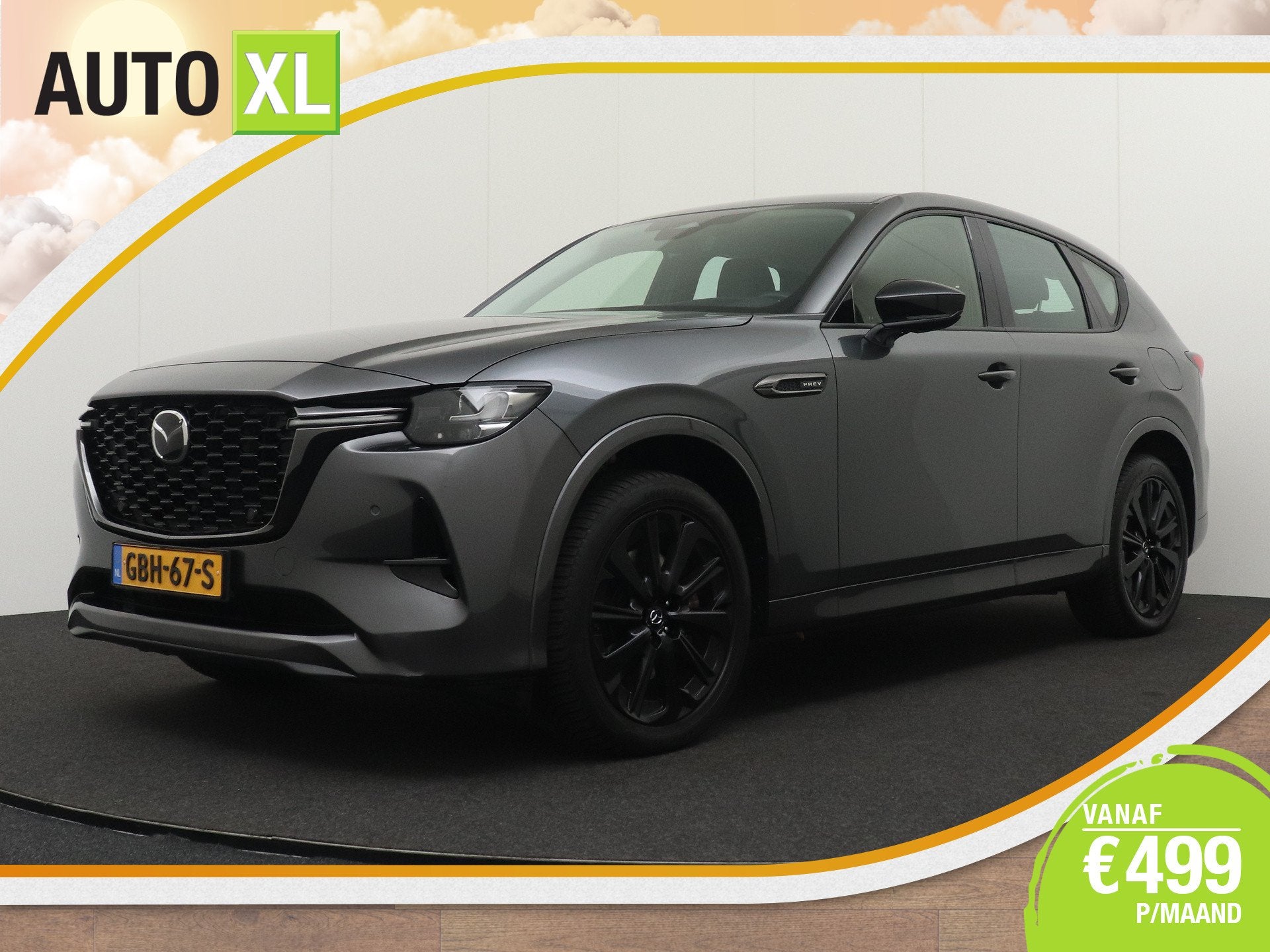 Mazda CX-60 2.5 e-SkyActiv PHEV Homura Elek.Trekhaak Leder H, Auto's, Automaat, Dealer onderhouden, Gebruikt, 4 cilinders