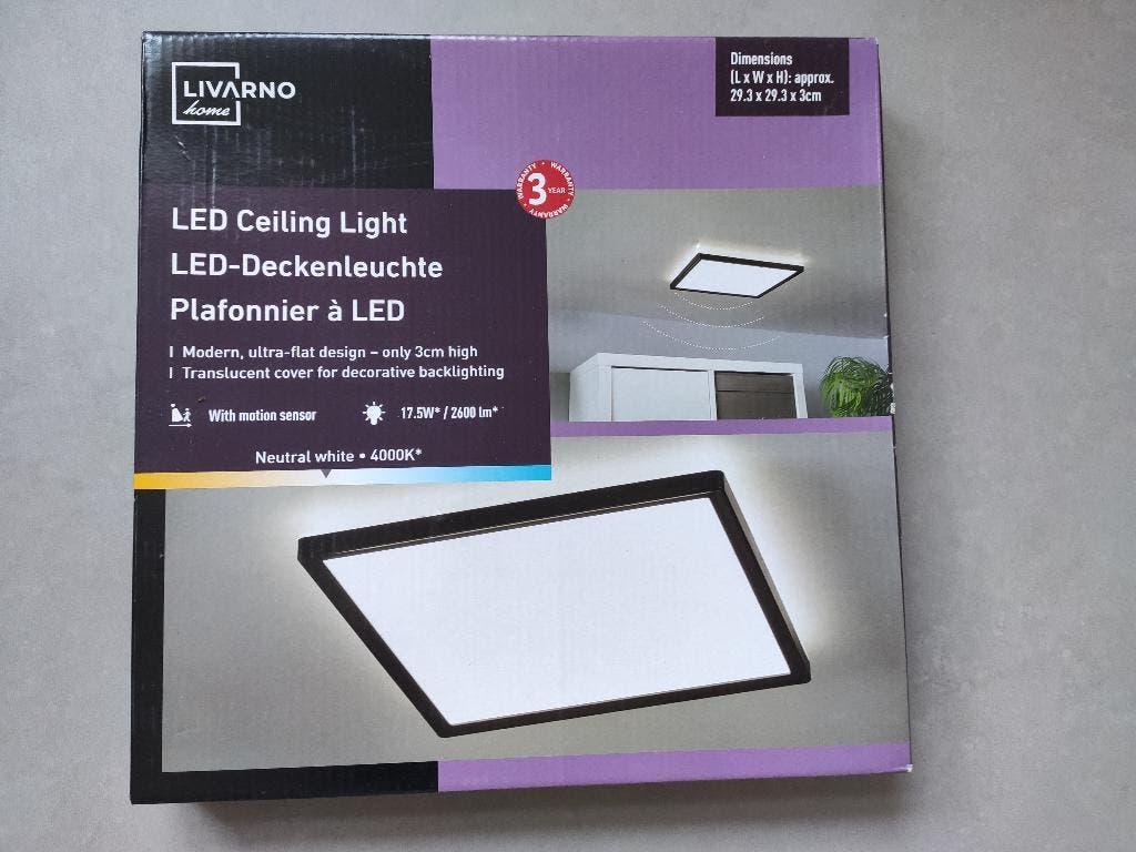 Nieuw LED Plafondlamp met bewegingssensor merk Livarno, Ophalen, Nieuw, Kunststof, Modern, strak