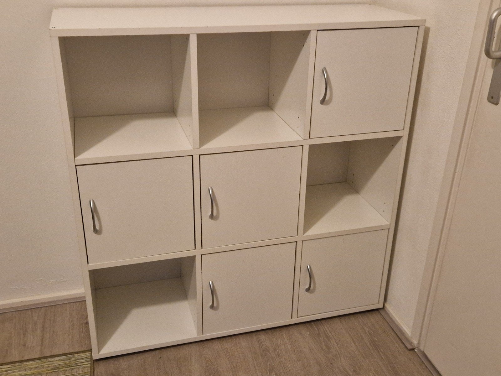 Witte kubus kast met deurtjes en open vakken, Ophalen, Gebruikt