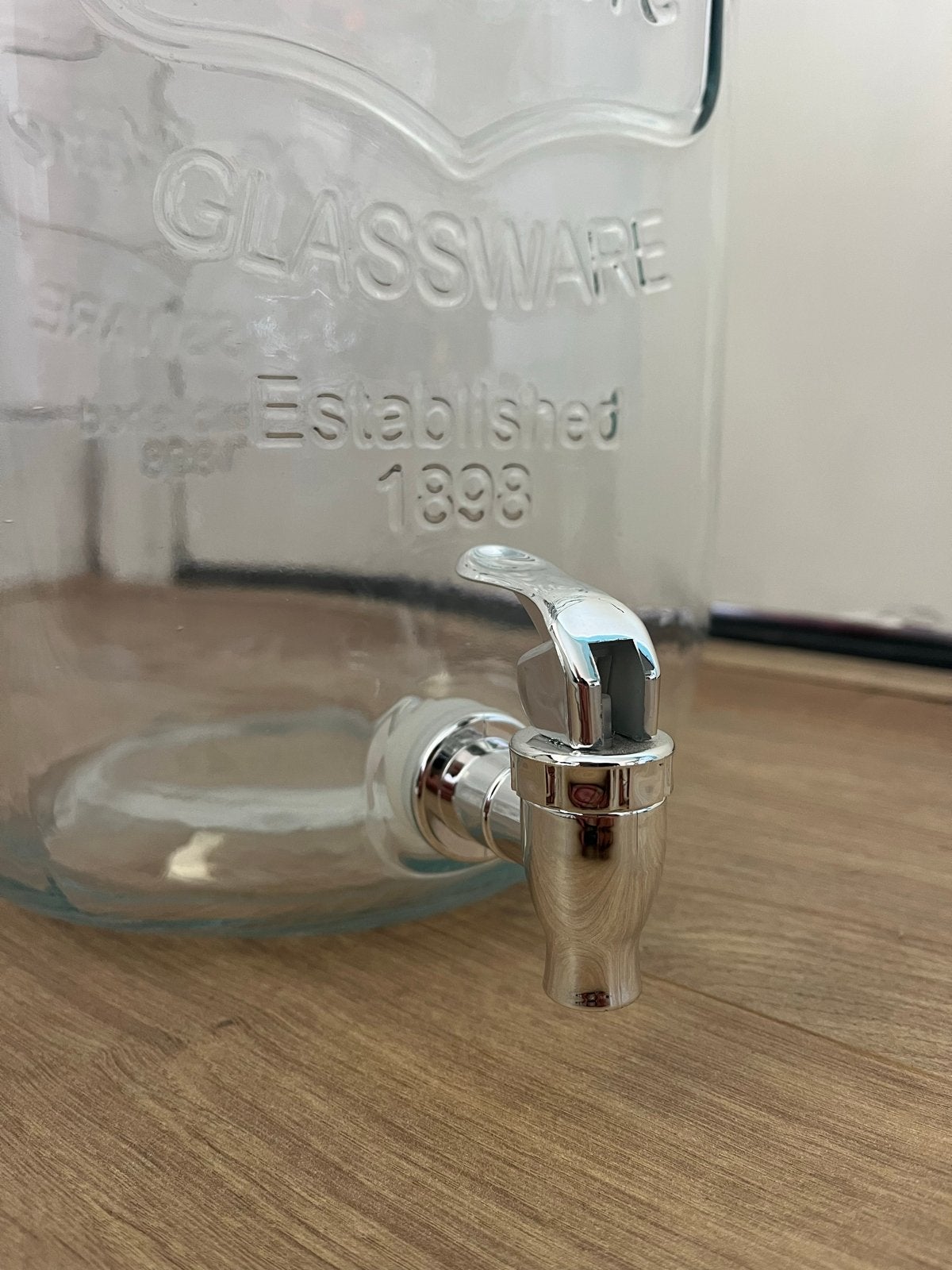 Glazen drankdispenser met tapkraan - 5 liter, Overige typen, Ophalen, Zo goed als nieuw, Glas