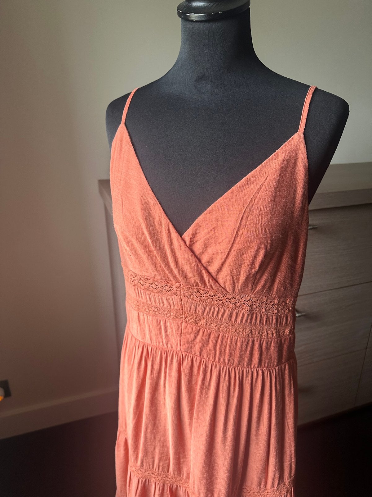 Rue de Femme Maxi Jurk - Oranje/Koraal - Maat S, Oranje, Ophalen of Verzenden, Zo goed als nieuw, Maat 36 (S)