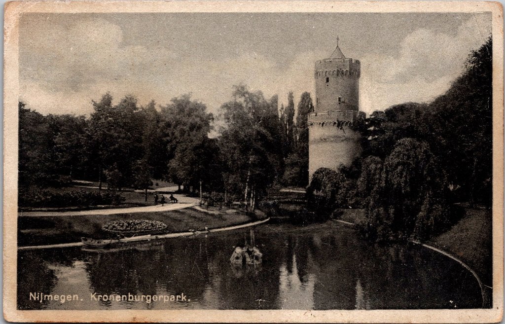 Nijmegen - 9 oude ansichtkaarten Kronenburgerpark Kruittoren, Verzamelen, Ansichtkaarten | Nederland, Verzenden, 1960 tot 1980