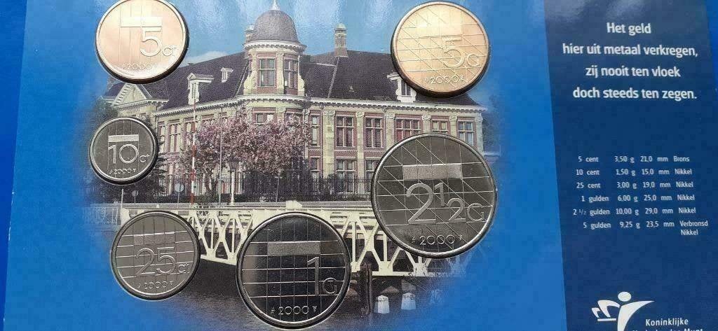 Jaarset Nederland guldenmunten 2000 UNC, Verzenden, Koningin Beatrix, Overige waardes, Setje