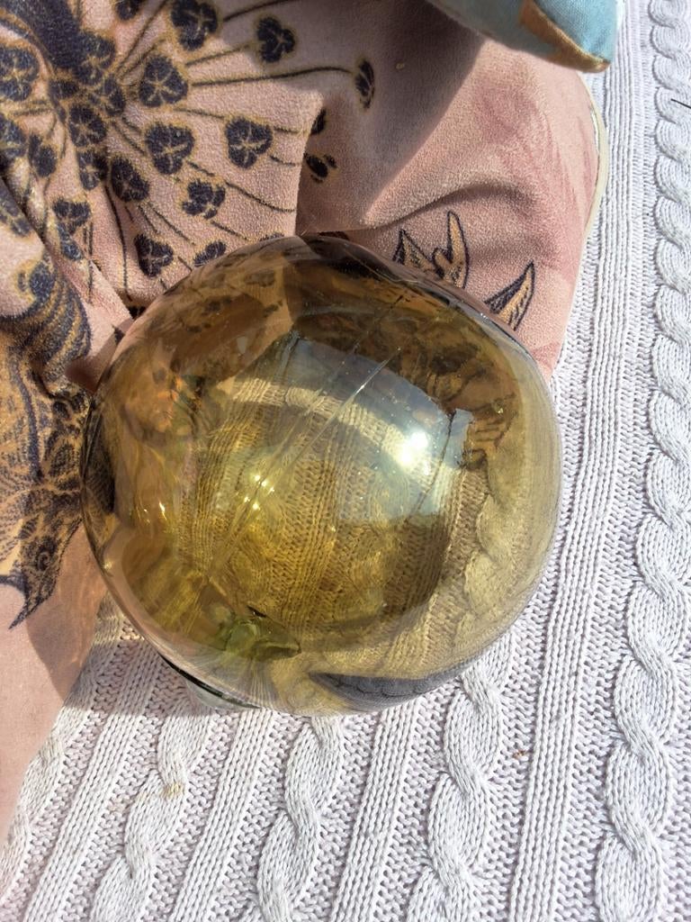 3x oude antieke drijver Groen/Amber per stuk bieden nautisch, Ophalen of Verzenden